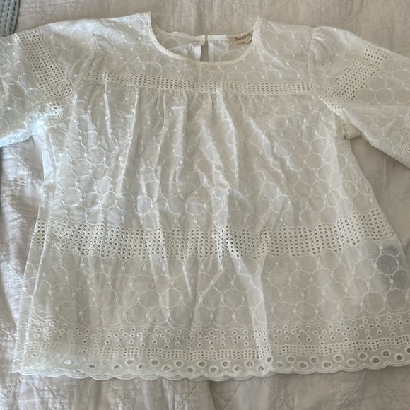 Lace peasant style short sleeve top - Picture 3 of 3